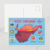 West Virginia The Mountain State  Briefkaart (Voorkant / Achterkant)