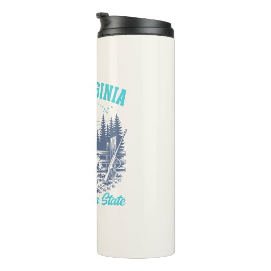West Virginia The Mountain State Thermosbeker (Geroteerd rechts)