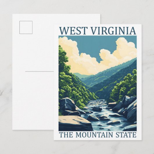 West Virginia the Mountain State USA Travel Place Briefkaart (Voorkant / Achterkant)