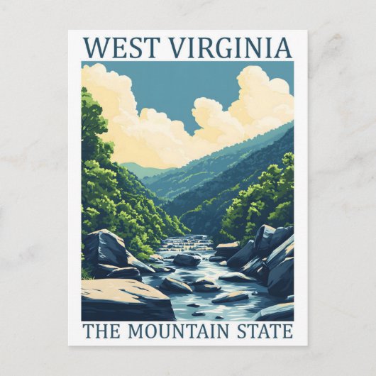 West Virginia the Mountain State USA Travel Place Briefkaart (Voorkant)
