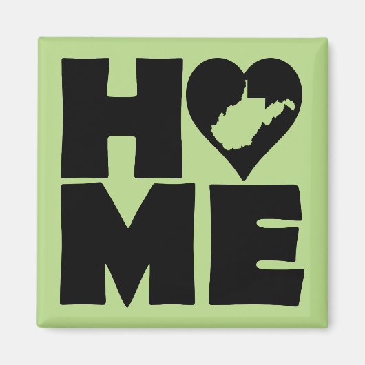West Virginia Thuis Hart Staat Poster Bord Magneet (Voorkant)