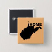 West Virginia Thuis Weg Van Staat Knop Badge Vierkante Button 5,1 Cm (Voorkant /achterkant)
