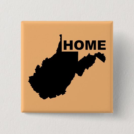 West Virginia Thuis Weg Van Staat Knop Badge Vierkante Button 5,1 Cm (Voorkant)