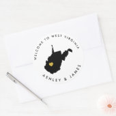 West Virginia Trouw Welkom Sticker Label, Goud (Envelop)