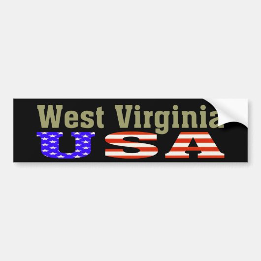 West Virginia USA! Bumpersticker (Voorkant)