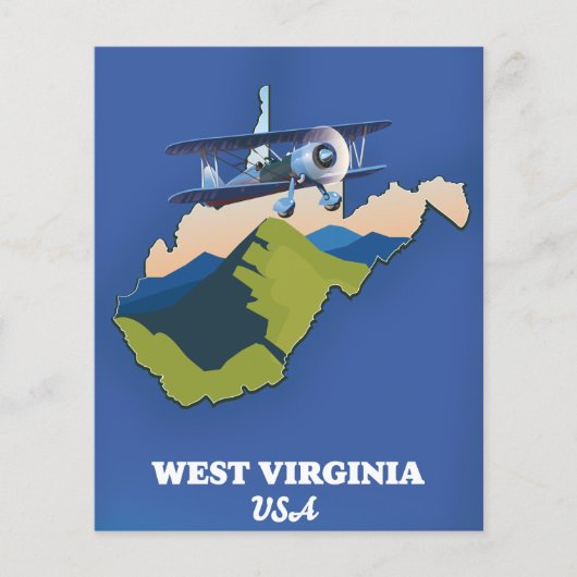 West Virginia USA kaart (Voorkant)