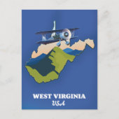 West Virginia USA kaart (Voorkant)