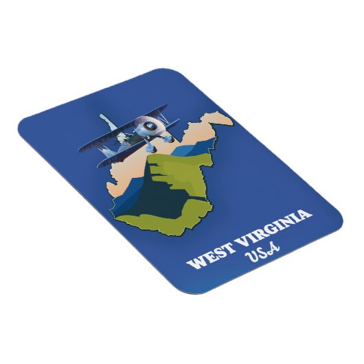 West Virginia USA-kaart Magneet (Rechterzijde)