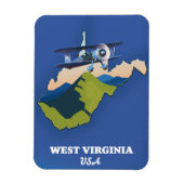 West Virginia USA-kaart Magneet (Verticaal)