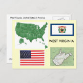 West Virginia, Verenigde Staten Briefkaart (Voorkant / Achterkant)