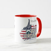 West Virginia Verenigde Staten Retro Kaart  Vereni Mok (Voorkant rechts)