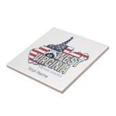 West Virginia Verenigde Staten Retro Kaart Vereni Tegeltje (Zijkant)