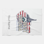 West Virginia Verenigde Staten Retro Kaart  Vereni Theedoek (Horizontaal)