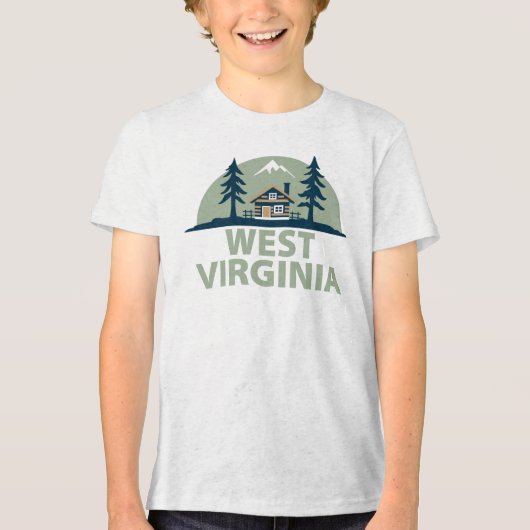 West Virginia, Verenigde Staten Tri-Blend Shirt (Voorkant)