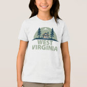 West Virginia, Verenigde Staten Tri-Blend Shirt (Voorkant)