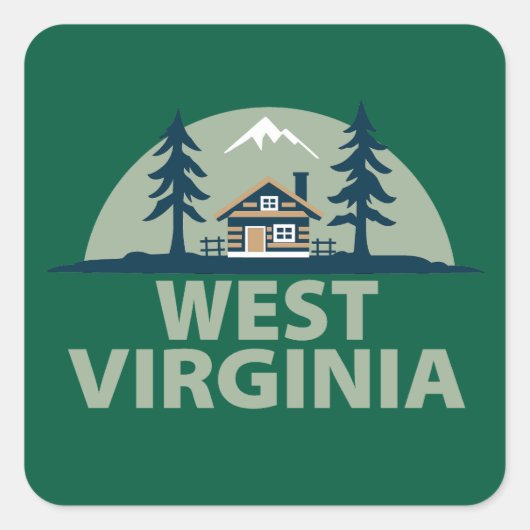 West Virginia, Verenigde Staten Vierkante Sticker (Voorkant)