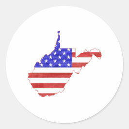 West Virginia Verenigde Staten vlag silhouet staat Ronde Sticker