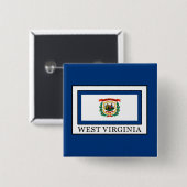 West Virginia Vierkante Button 5,1 Cm (Voorkant /achterkant)