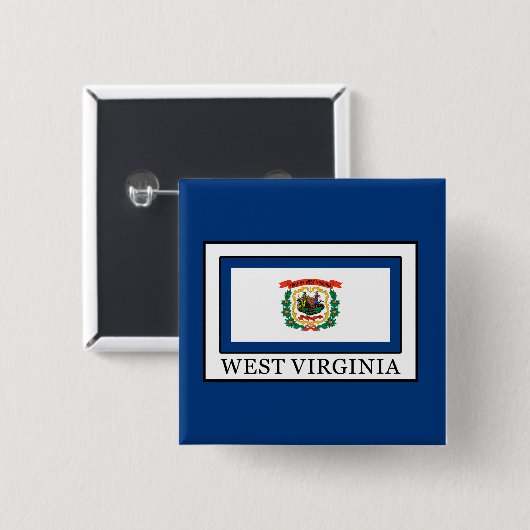 West Virginia Vierkante Button 5,1 Cm (Voorkant /achterkant)
