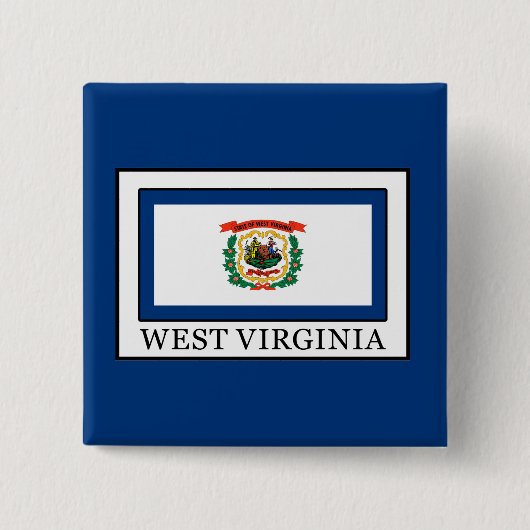 West Virginia Vierkante Button 5,1 Cm (Voorkant)
