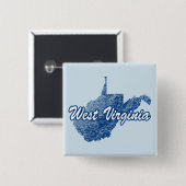West Virginia Vierkante Button 5,1 Cm (Voorkant /achterkant)