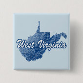 West Virginia Vierkante Button 5,1 Cm (Voorkant)