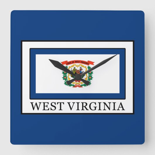West Virginia Vierkante Klok (Voorkant)