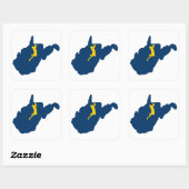 West-Virginia Vierkante Sticker (Vel)