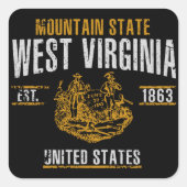 West Virginia Vierkante Sticker (Voorkant)