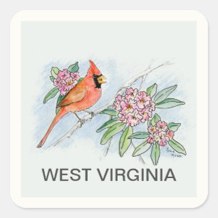 West Virginia Vierkante Sticker