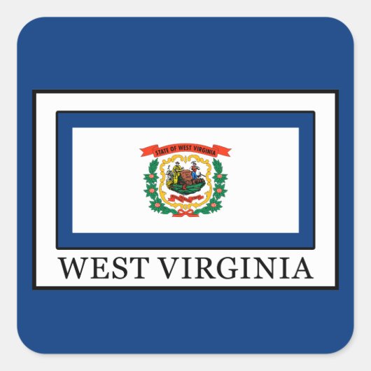 West Virginia Vierkante Sticker (Voorkant)