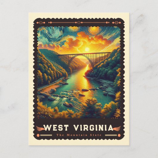 West Virginia | Vincent van Gogh geïnspireerd Briefkaart (Voorkant)