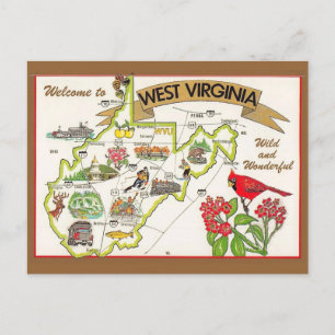 West Virginia Vintage Geïllustreerd Briefkaart