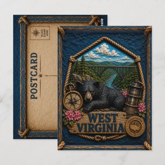 West Virginia Vintage Reizen Briefkaart (Voorkant / Achterkant)