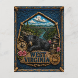 West Virginia Vintage Reizen Briefkaart