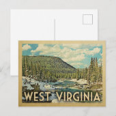 West Virginia Vintage Travel Snowy Winter Natuur Briefkaart (Voorkant / Achterkant)