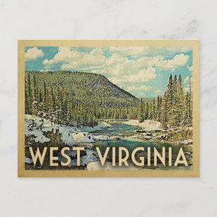 West Virginia Vintage Travel Snowy Winter Natuur Briefkaart