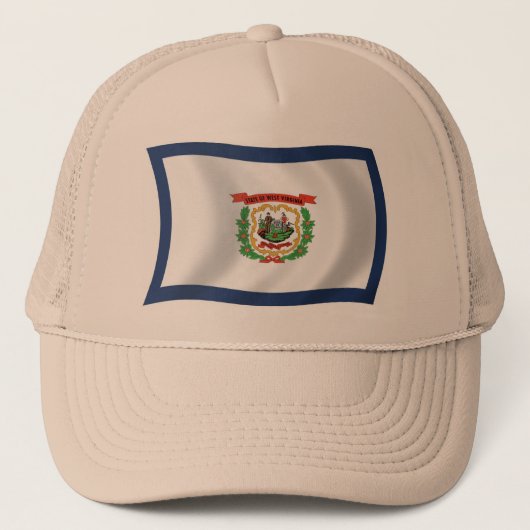 West Virginia Vlag Hoed Trucker Pet (Voorkant)