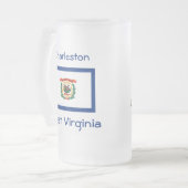 West Virginia Vlag Kaart Stad Mok (Voorkant links)