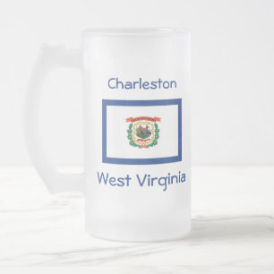 West Virginia Vlag Kaart Stad Mok