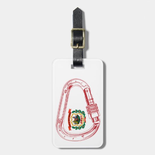 West-Virginia Vlag klimmer Carabiner Bagagelabel (Voorkant verticaal)