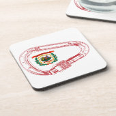 West-Virginia Vlag klimmer Carabiner Bier Onderzetter (Linkerzijde)