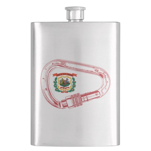 West-Virginia Vlag klimmer Carabiner Flacon (Voorkant)