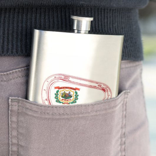 West-Virginia Vlag klimmer Carabiner Flacon (Voorbeeld)