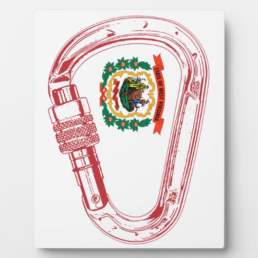 West-Virginia Vlag klimmer Carabiner Fotoplaat (Voorkant)