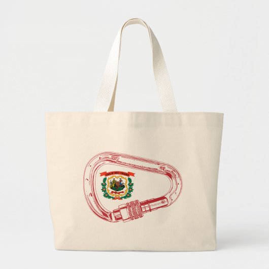 West-Virginia Vlag klimmer Carabiner Grote Tote Bag (Voorkant)