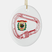 West-Virginia Vlag klimmer Carabiner Keramisch Ornament (Rechts)