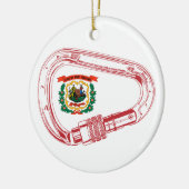 West-Virginia Vlag klimmer Carabiner Keramisch Ornament (Links)