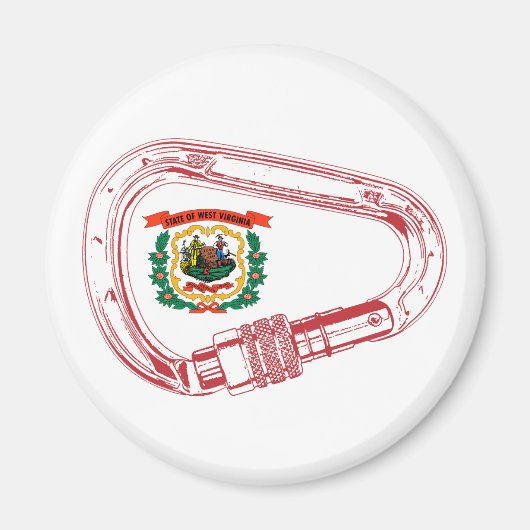 West-Virginia Vlag klimmer Carabiner Magneet (Voorkant)
