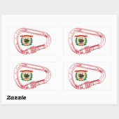 West-Virginia Vlag klimmer Carabiner Rechthoekige Sticker (Vel)